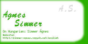 agnes simmer business card
