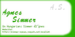 agnes simmer business card